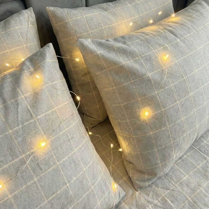 Постільна білизна Варена Бавовна. Сіра клітинка. Власне пошиття