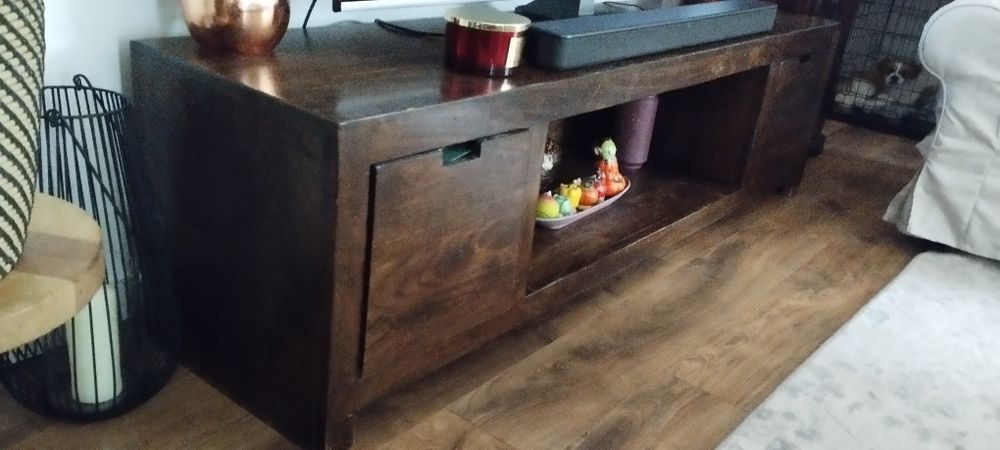 Szafka podłużna pod TV, meble kolonialne, indyjskie