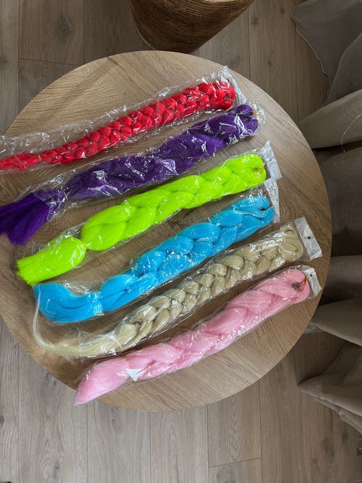 Kanekalon włosy syntetyczne do warkoczy mix kolorów zestaw