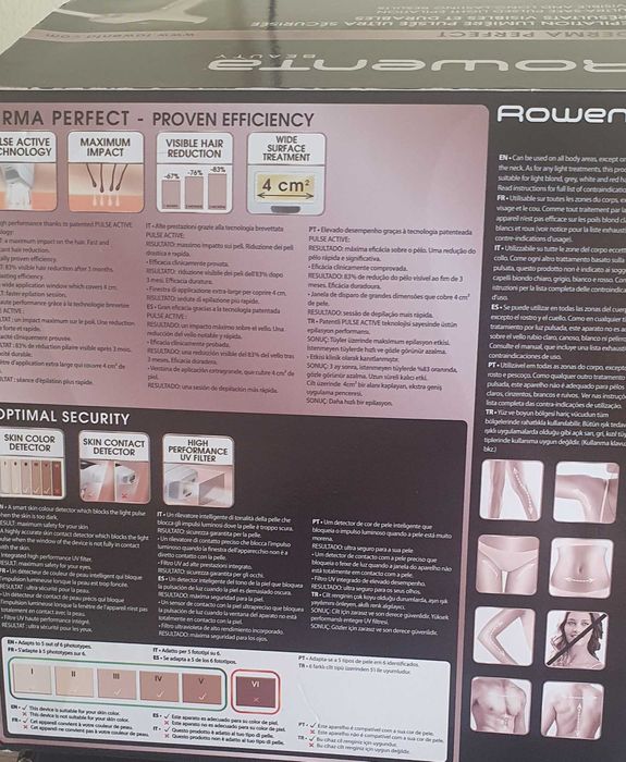 Máquina depilação luz pulsada Rowenta