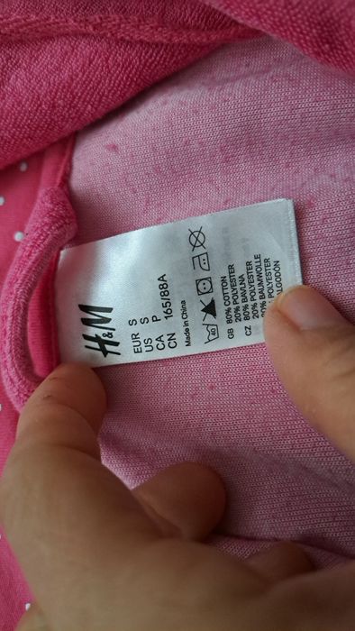 Szlafrok damski różowy h&m s