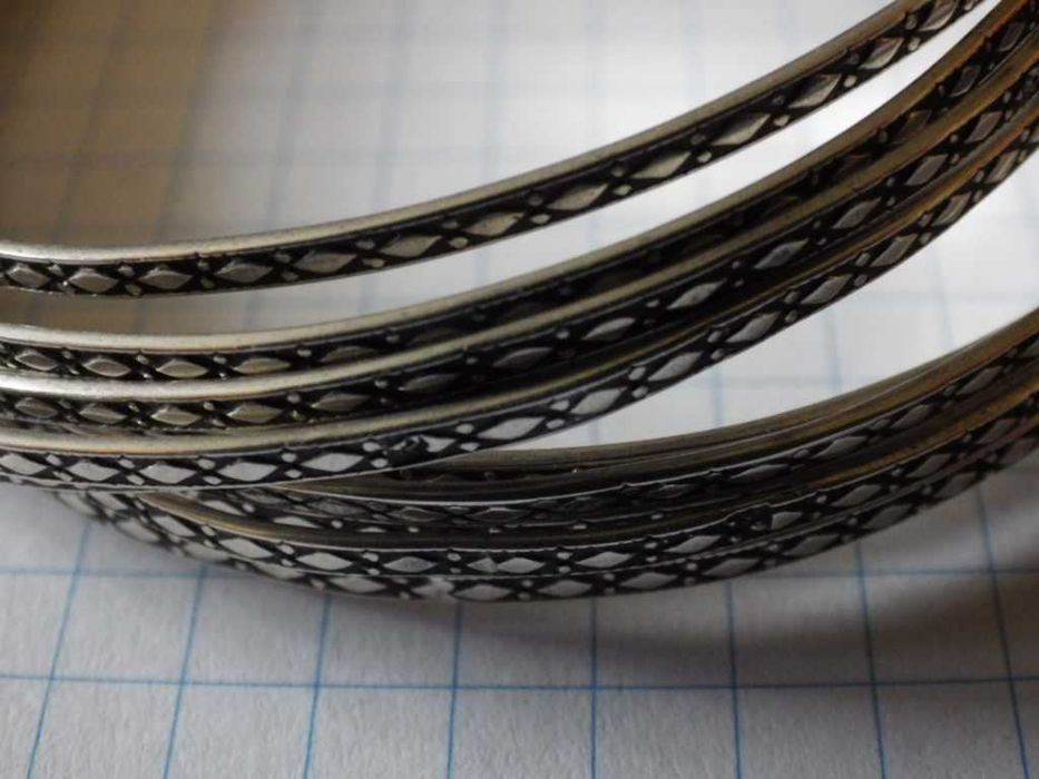 Bransoletka Resovia Vintage PRL Kółko Srebro Próba 1 Kraków Średnica Wewnątrz 63 mm