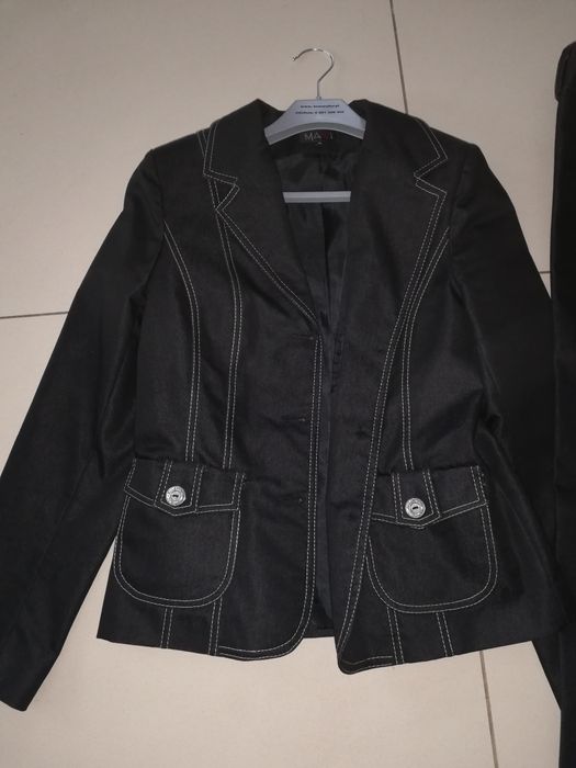 Spodnie z żakietem czarne, jeans