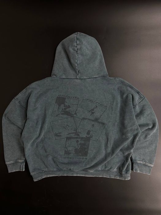 Темна кофта E.R.D зеленоватого цвета с принтом С М Л ХЛ  hoodie всесезонная