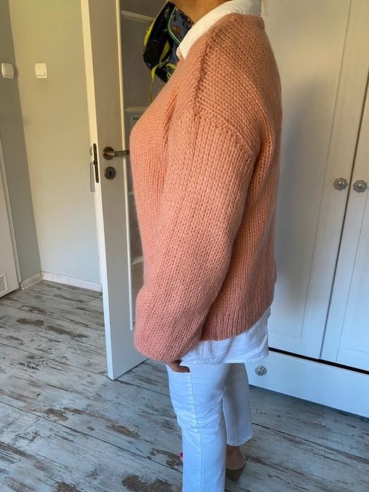 MSCH copenhagen sweter swetr moher wełna lana bufiaste szerokie rekawy