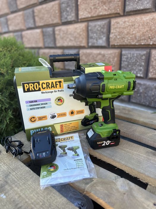 Акумуляторний гайковерт Procraft Pwa 80 (1600Нм)+ Подарунок