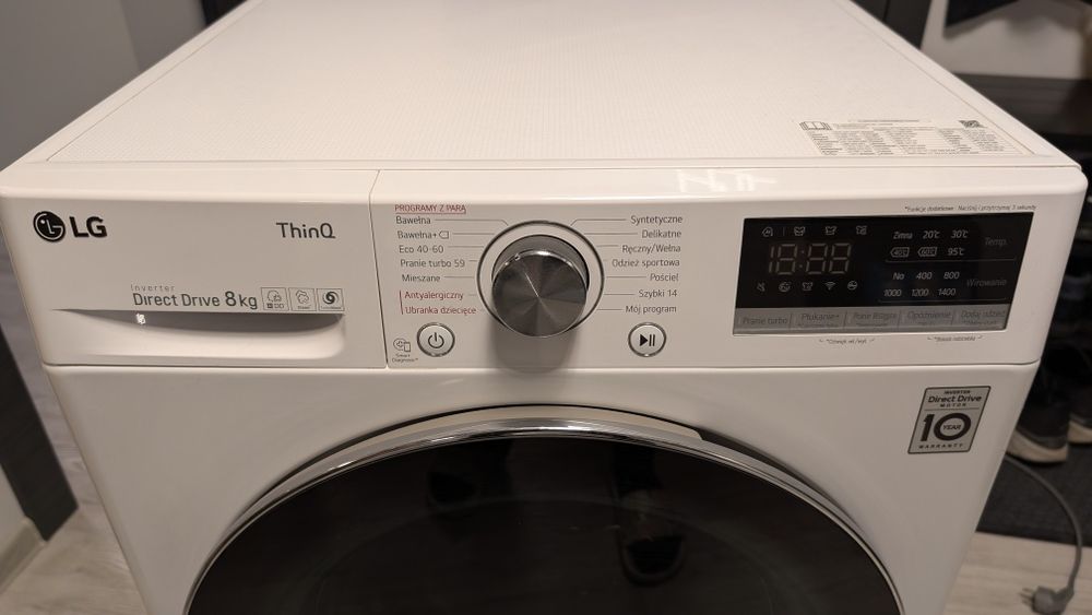 Pralka LG steam 8kg 1400rpm ThinQ F4WN608S2