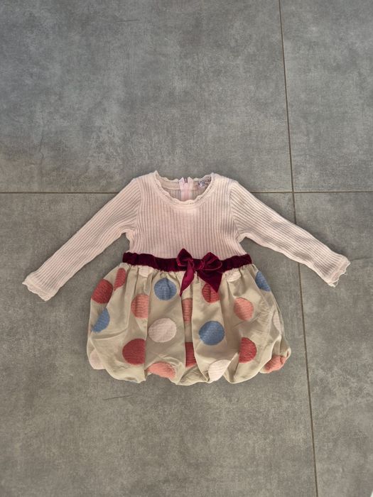 Sukienka niemowlęca z długim rękawem 3-6 miesięcy 62-68