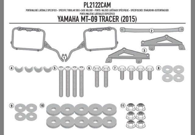 PL2122CAM MT09 Tracer (15>17) YAMAHA GIVI stelaż boczny monokey CAM