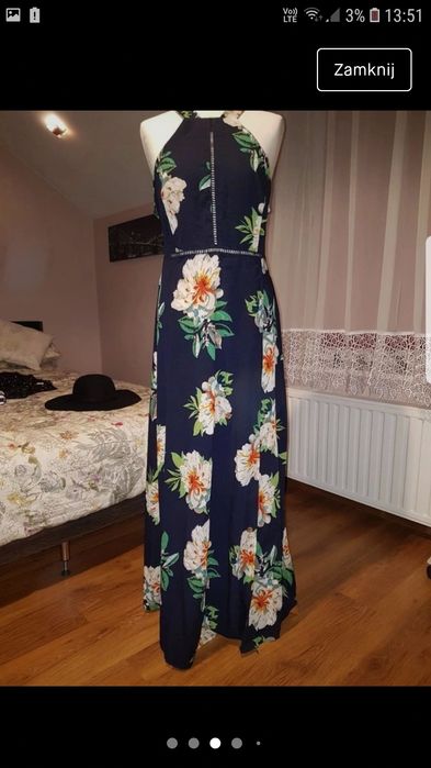 Sukienka z odkrytymi plecami M nowa w kwiaty