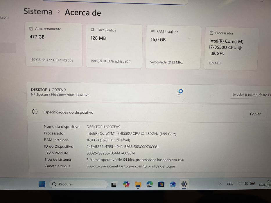 HP Spectre X360 13” OLED 4K I7 16gb RAM 512 ssd