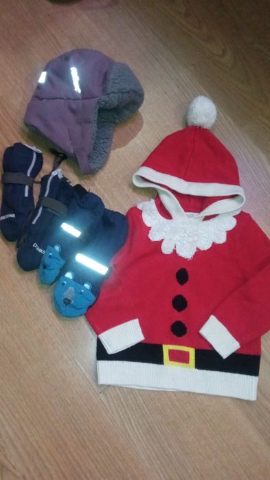 Речі на хлопчика 98-104 костюм Санта Клаус ельф гномик шапка крагі