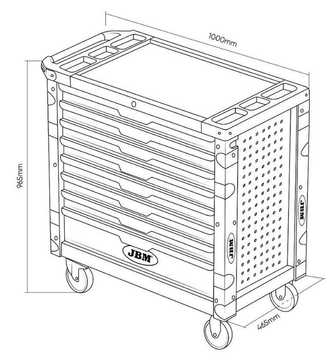 Carro de Ferramentas XL 8 Gavetas - Equipado
