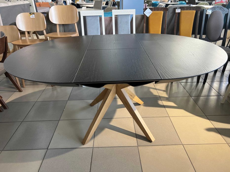 Стіл Нова Д130+50+50 круглий розкладний кухонний у вітальню в гостинну