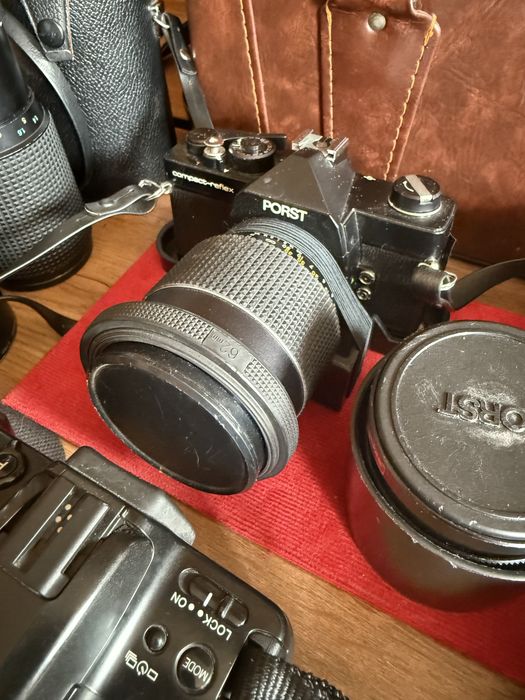 Zestaw fotograficzny ROLLEI, Porst, Minolta, Braun, Canon, Bauer