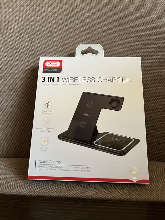 Бездротова зарядна станція 3 в 1 для Iphone,Airpods,Apple watch,Androi