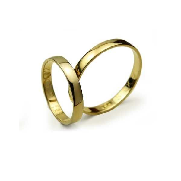 Obrączki ślubne złote 3mm klasyczne półokrągłe polerowane próba 585