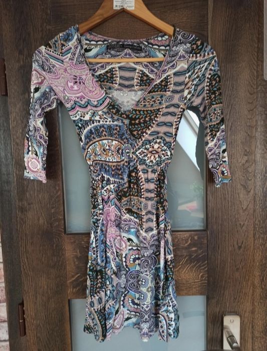 Tunika Zara z rękawem 3/4 etniczny wzor boho roz 36.