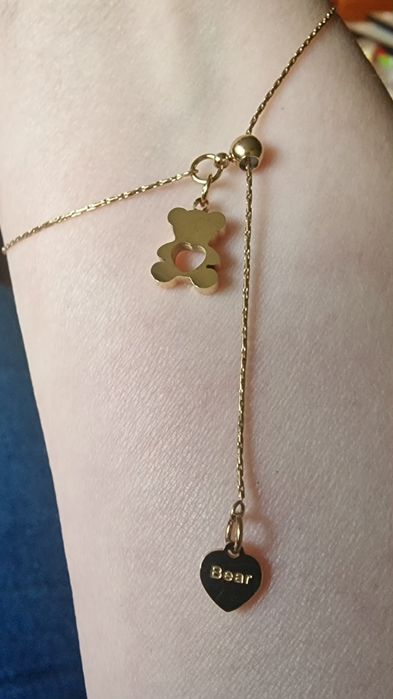 Złoty łańcuszek Blueberry "Miś Tous"