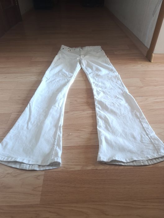 Белые клёш джинсы, white flared jeans
