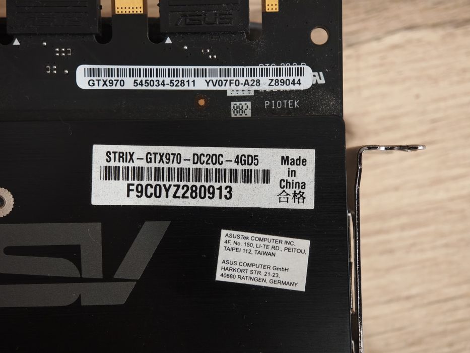 Karta graficzna Asus Strix GTX970  w pełni sprawna