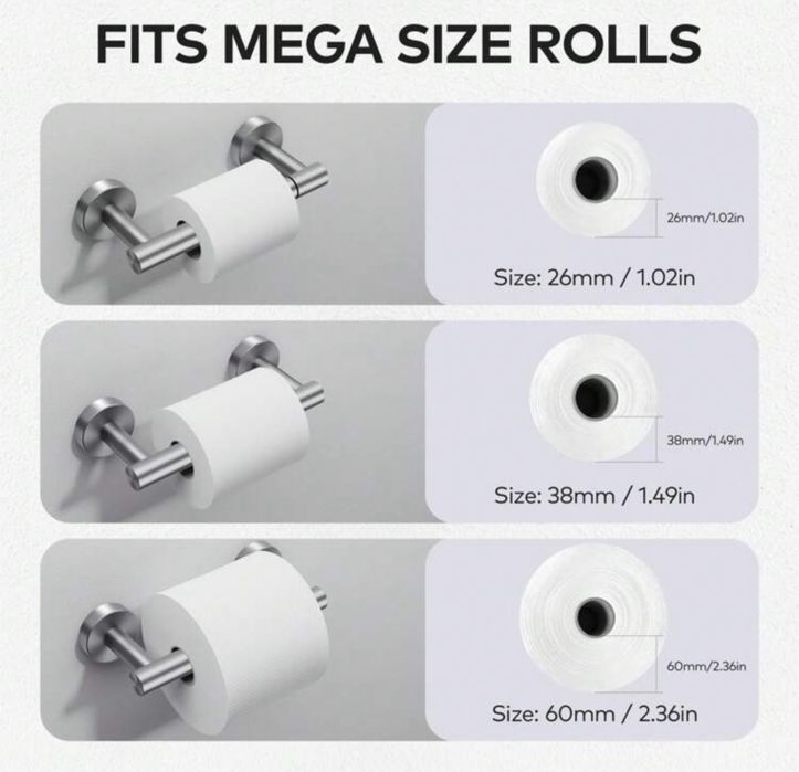 Suporte para papel higiénico em aço inoxidável para casas de banho