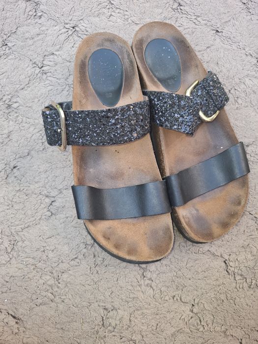 Prive Shoe Collection klapki na korkowej koturnie  39