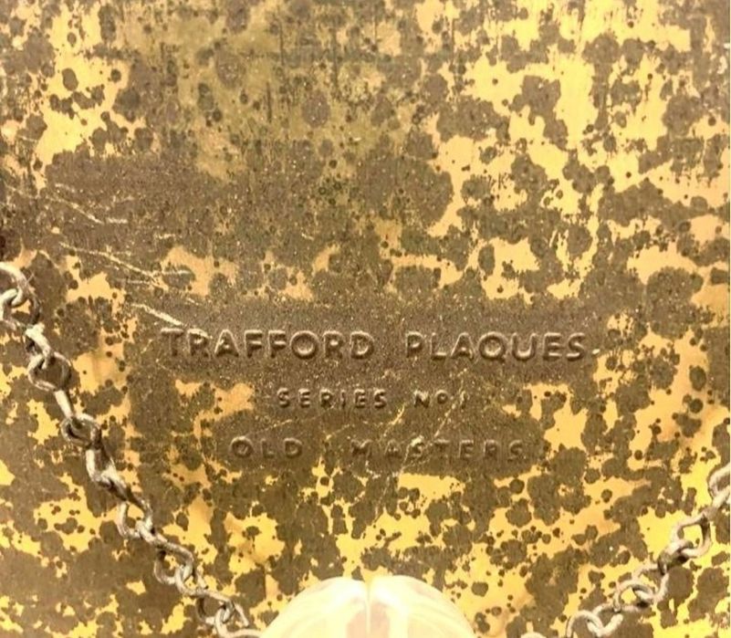 Antiguidade Prato 42 cm Quadro Latão antigo Redondo Vintage Retrato