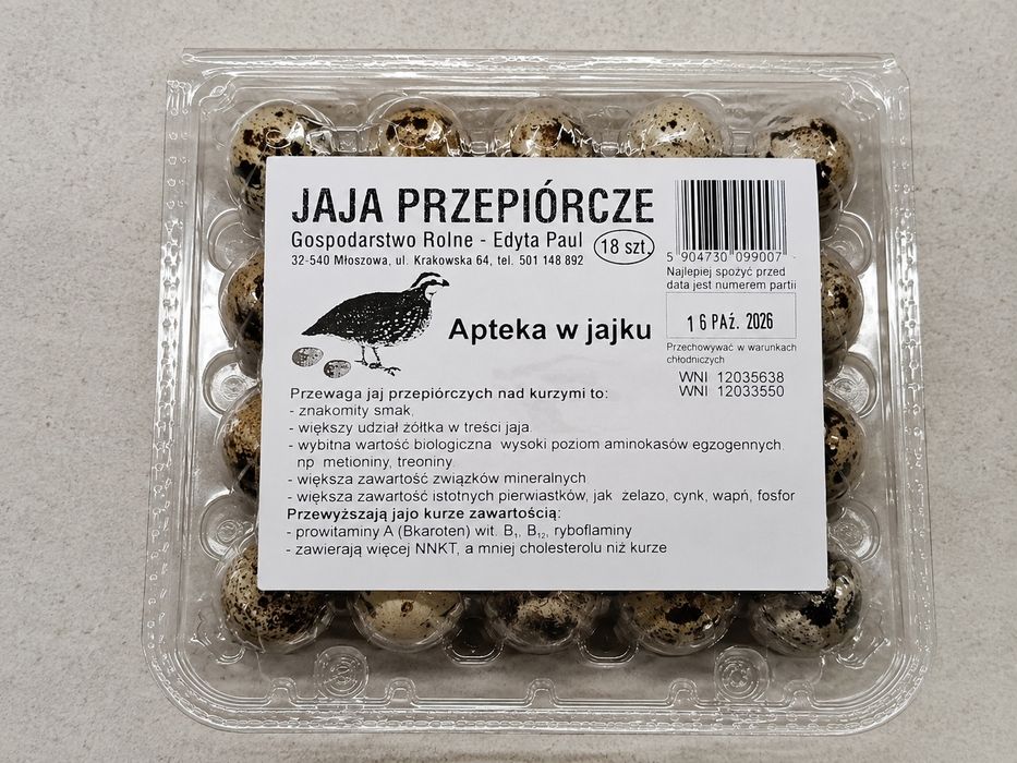 Jaja przepiórcze konsumpcyjne.