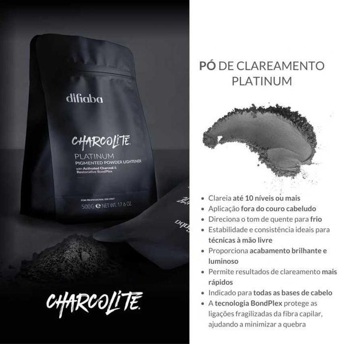 Pó de Clareamento Profissional para Cabelos Loiros Charcolite 500G