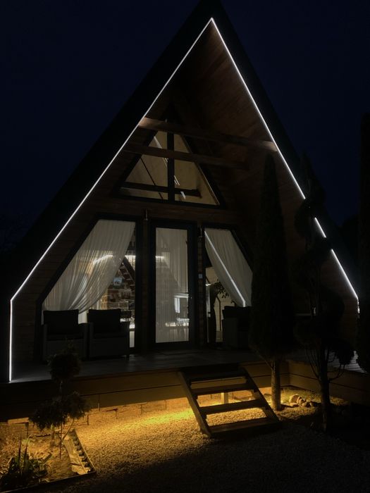 Подобова оренда стильного A-Frame будиночка в м.Вінниця