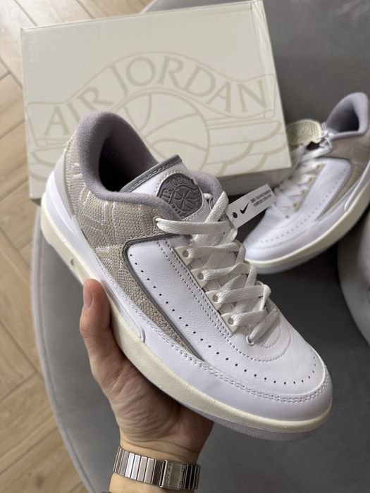 Nike Jordan Retro 2 Nowe Skórzane Sneakersy Męskie Białe 41