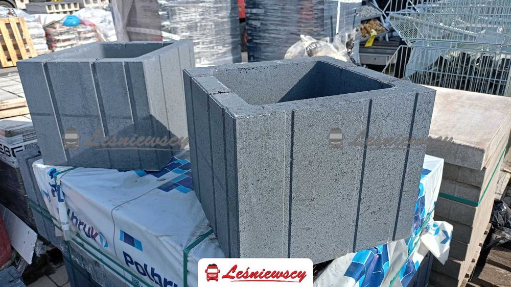 DONICA ogrodowa betonowa 40x40x33cm grafit Polbruk-Tigela cały kraj