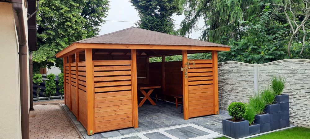 Altany ogrodowe, wiaty, wyroby z drewna.