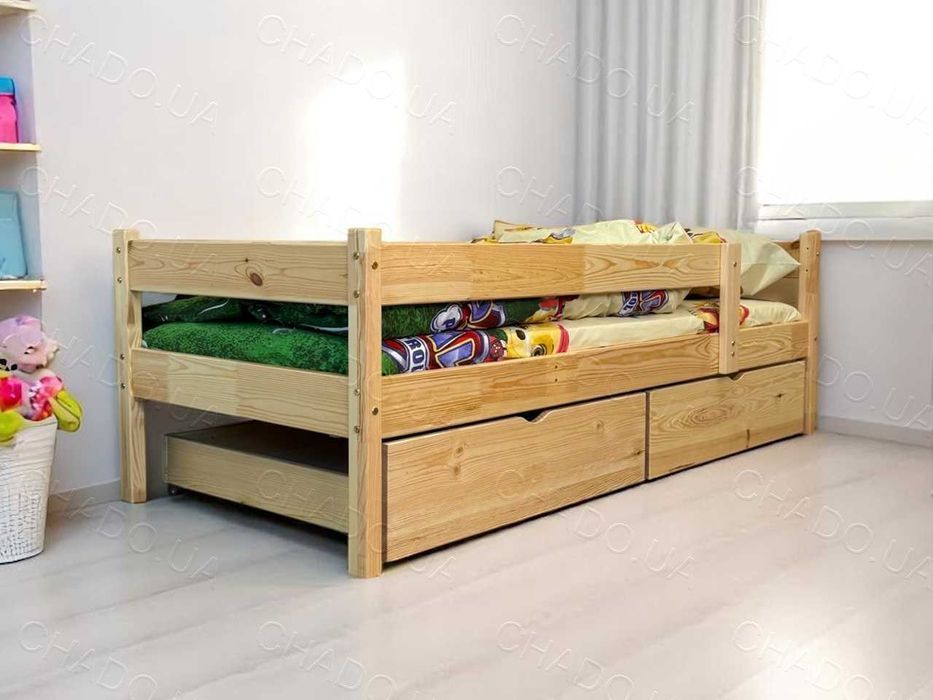 Дитяче ліжко з Матрацом з Матрацом 80x160 натуральне дерево, ліжечко