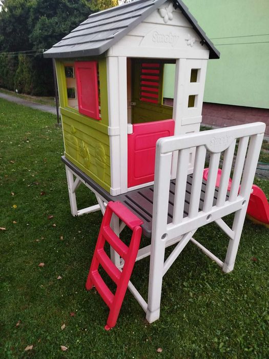 Smoby Domek na palach ze zjeżdżalnią - duży plac zabaw, komplet