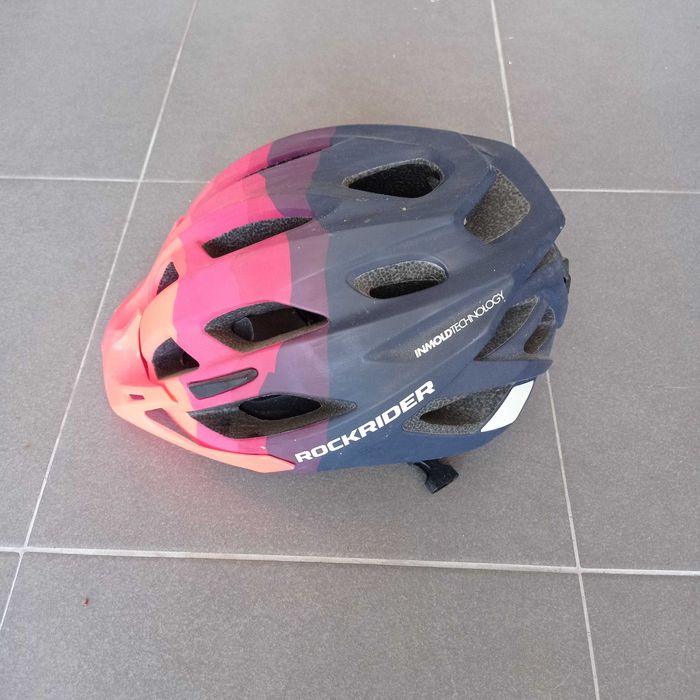 Capacete de BTT Rockrider ST500 Azul Rosa