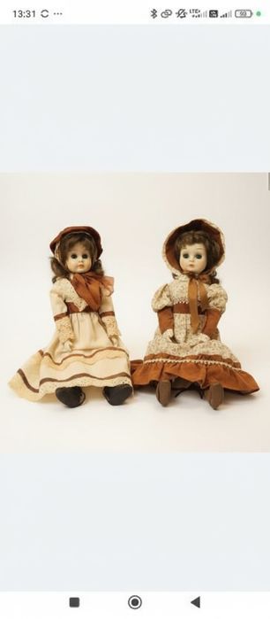 Urocze Lalki Porcelanowe Kolekcjonerskie Para Vintage - 45 cm