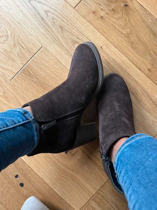 Euro buty brązowe karmelowe botki na obcasie 37