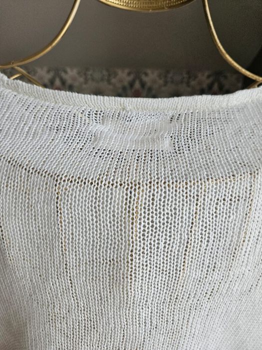 Kardigan damski lniany biały Esprit - 100% len M sweter lekki zapinany