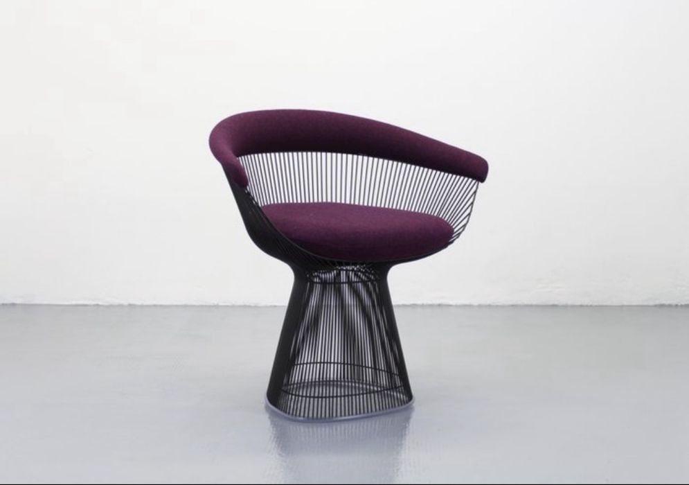 Knoll Warren Platner cadeira aco veludo