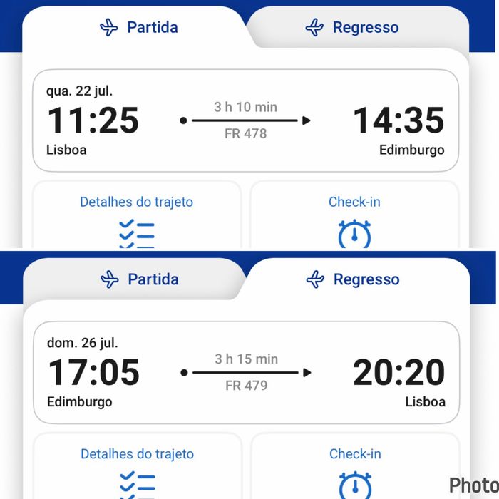 2 Passagens aerea Lisboa X Edimburgo ida e volta