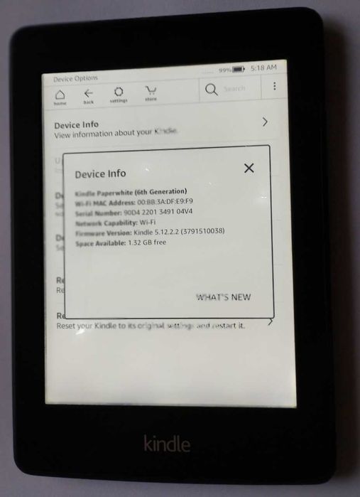 Kindle paperwhite 6th generacja - 2 GB pamięci - BEZ REKLAM "04V4"