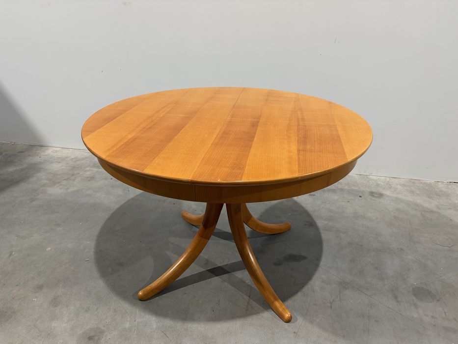 Ładny okrągły stół rozkładany Vintage Mid Century dowóz wysyłka