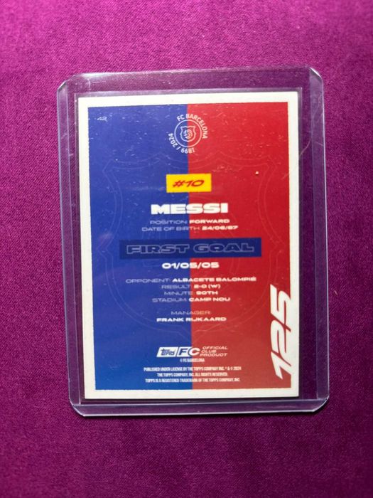 Lionel Messi topps Barcelona set First goal card