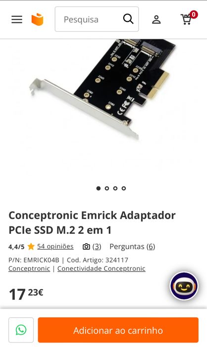Placa Adaptadora PCIe SSD M.2 2 em 164739841711619123