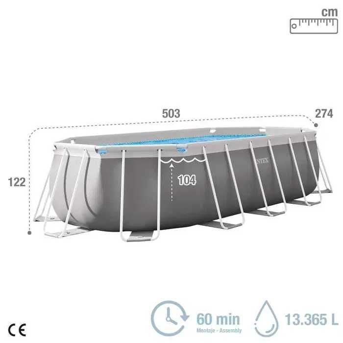 Piscina Oval Frame 5 metros com bomba de cartucho