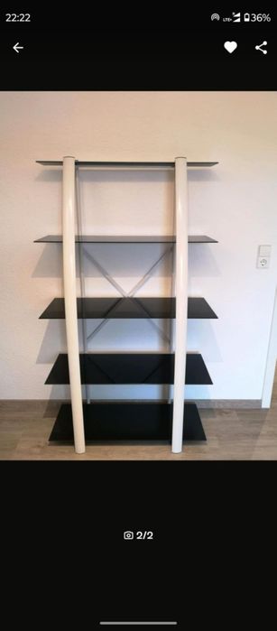 Regal szklany czarny srebrny regały 4 5 pólka