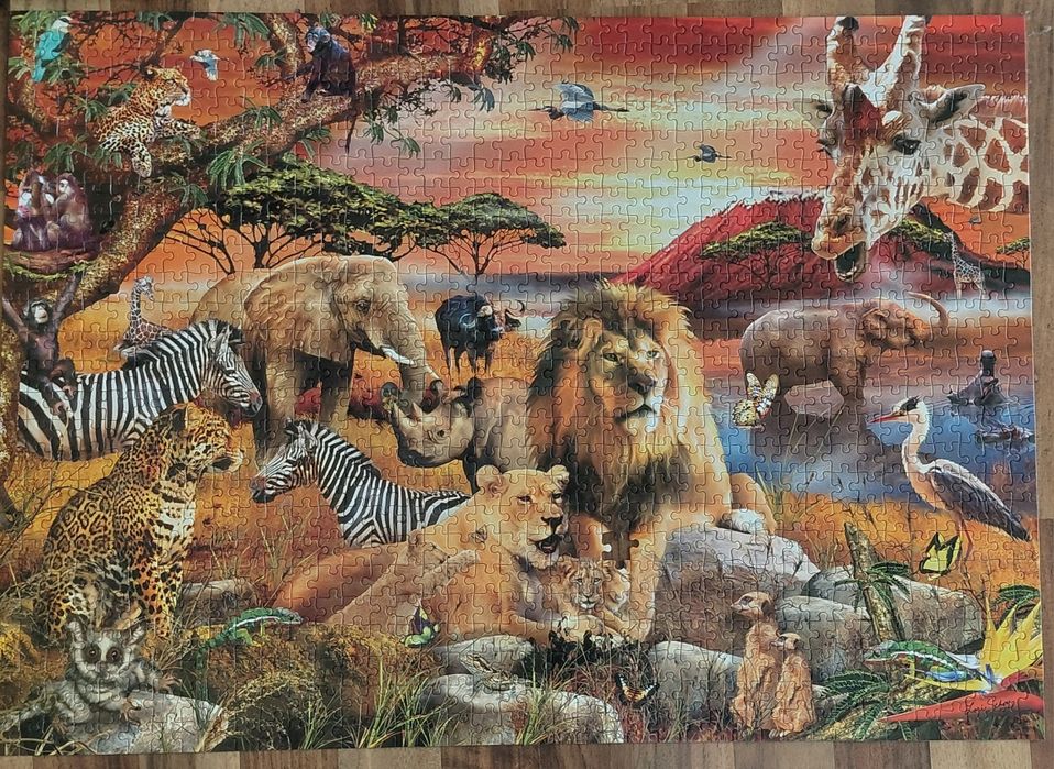 Puzzle King Zwierzęta 1000 elementów niekompletne