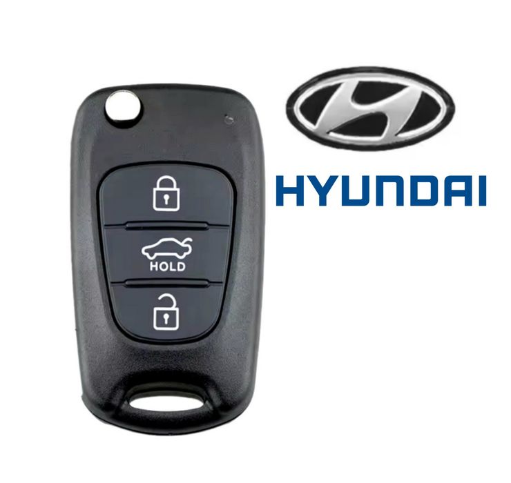 *NOWA* Obudowa kluczyka pilota HYUNDAI + naklejka z logo emblemat